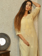 Yellow Iris Chikankari Kurta